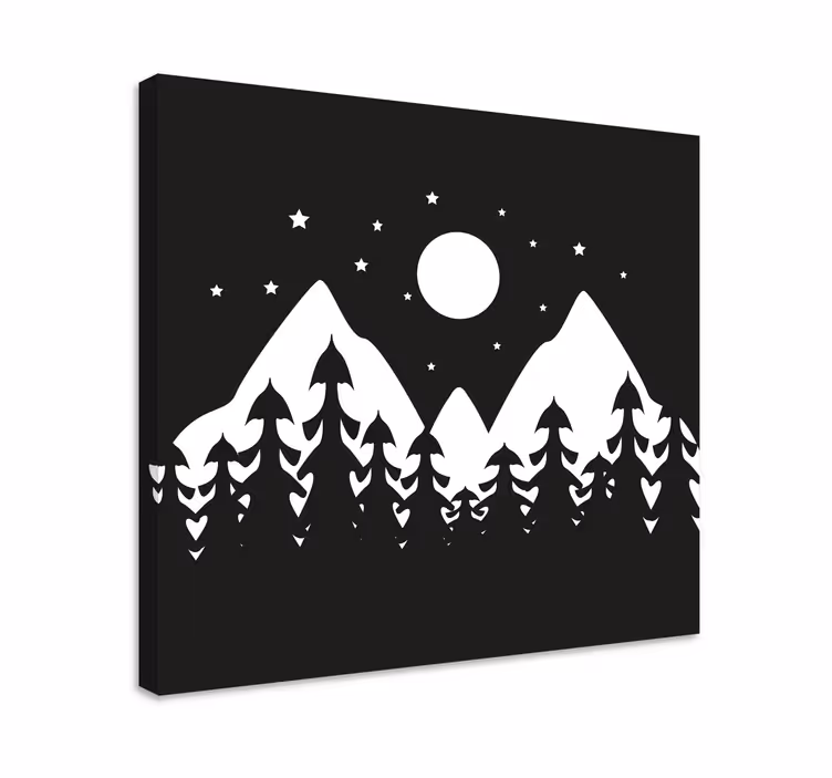 Obraz krajiny lesní scéna v horách - TenStickers