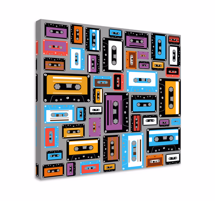 Retro 80s kazeta vzor retro obraz - TenStickers