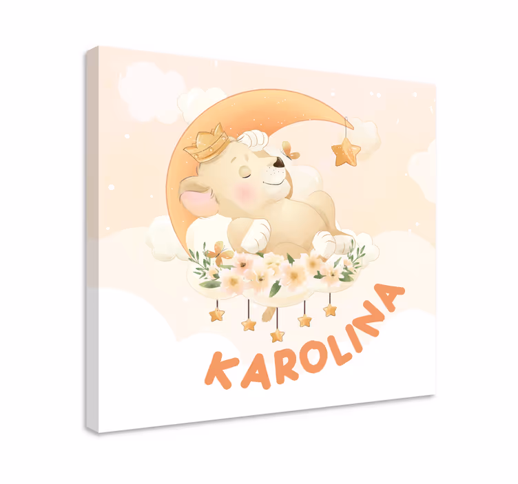 Roztomilá zvířata lva s personalizovaným jménem - TenStickers