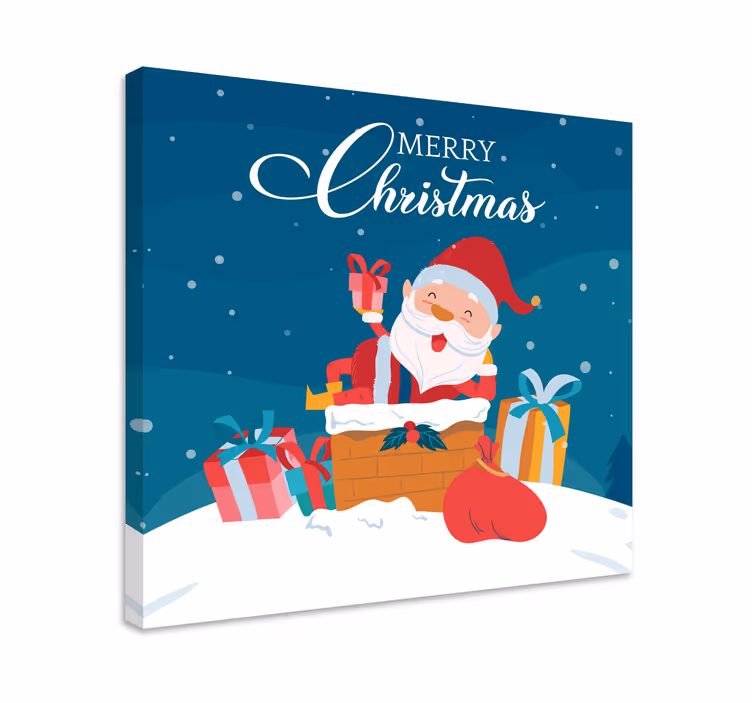 Veselé vánoční santa vánoční tisky na plátně - TenStickers