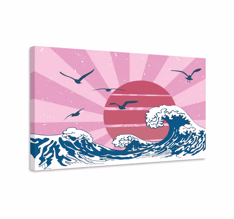 Skvělé růžové retro vlnité retro obraz - TenStickers