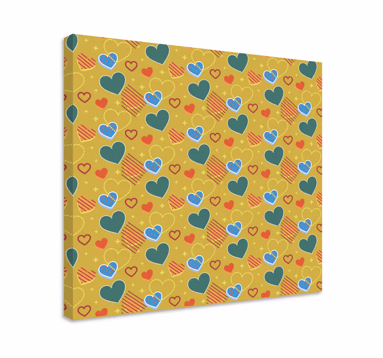 Obraza abc a písmena barevný vzor srdcí - TenStickers
