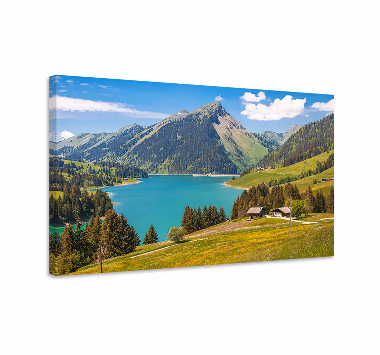 Horské a stromy krajina obraz - TenStickers