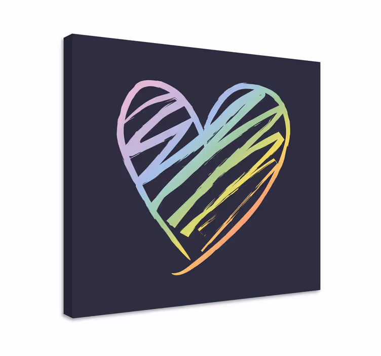 Duhové holografické obrazy na zeď v ložnici srdce - TenStickers
