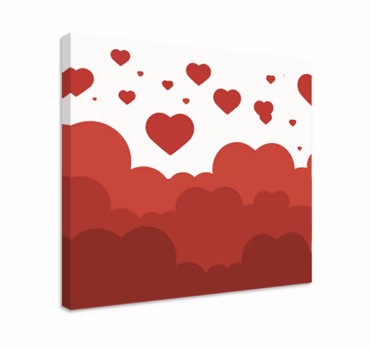 červené srdce cloud design ložnice obraz - TenStickers