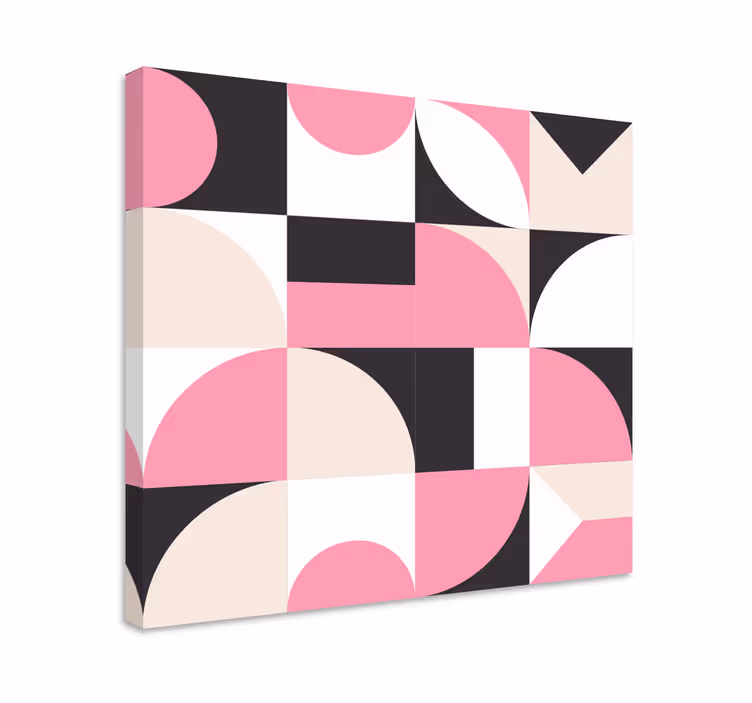 Růžové geometrické obrazce severské obrazy na plátně - TenStickers