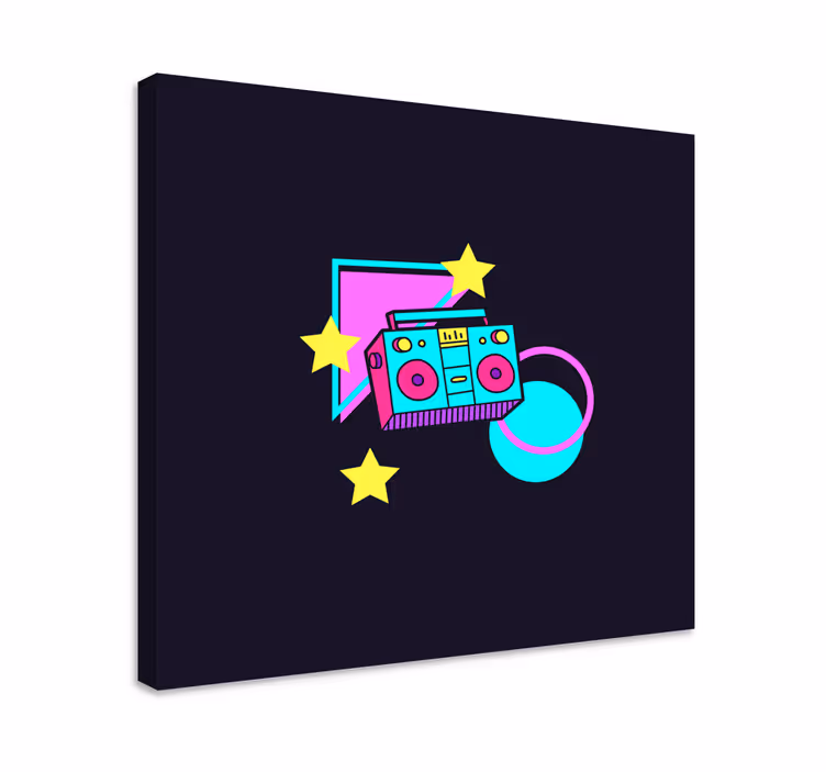 Obrazová hudba retro boom box - TenStickers