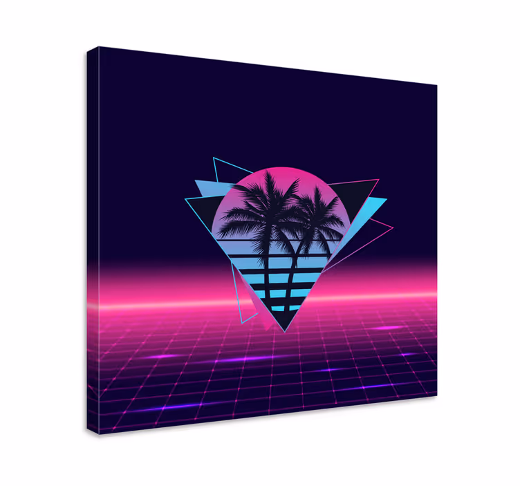 Retro obraz palmy ve stylu vaporwave - TenStickers