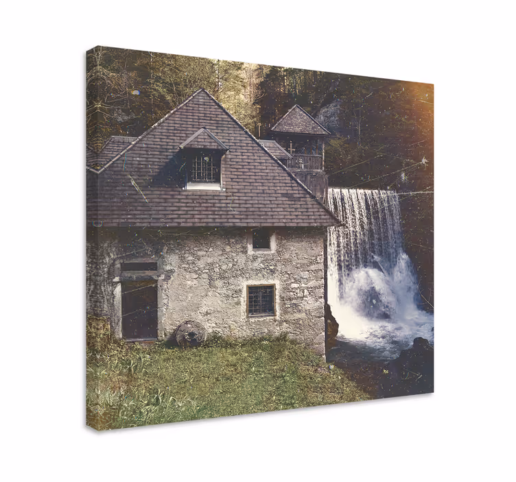 Obraz krajiny historická scéna vodopádu - TenStickers