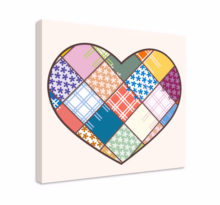 Obrazová motivace srdcový patchwork design - TenStickers