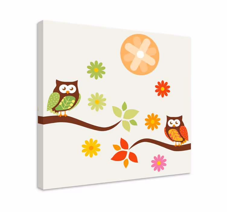 Obraza zvířat radost rodiny sov - TenStickers