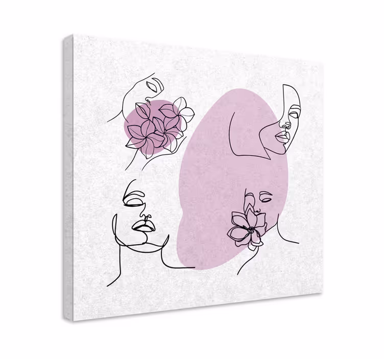 Minimalistické ženské tváře vstupní hala obraz - TenStickers