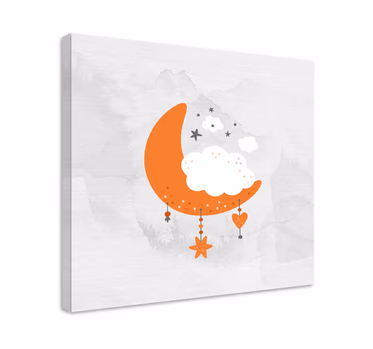 Minimalistické obrazy na plátně měsíc a mraky - TenStickers