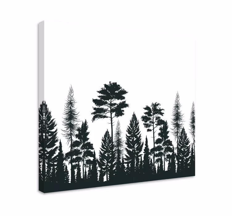 Borovice silueta strom obraz - TenStickers