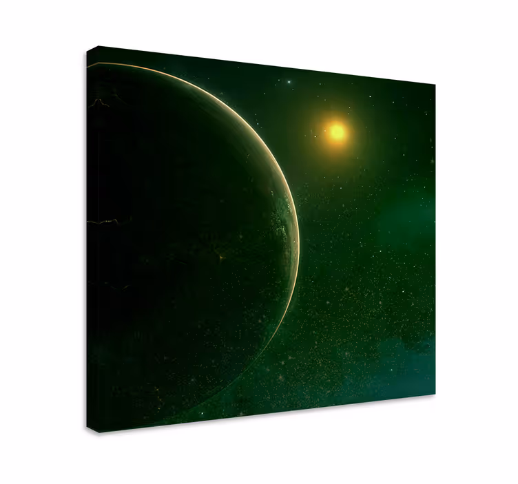 Zelená planeta satelitní prostor krajina obraz - TenStickers