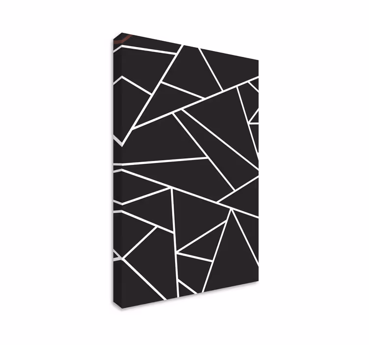 Klasické černé bílé mozaikové geometrické obraz - TenStickers
