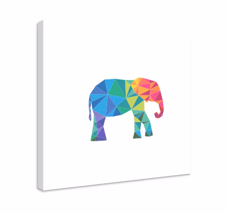 Barevný polygonální slon Obraza slona - TenStickers