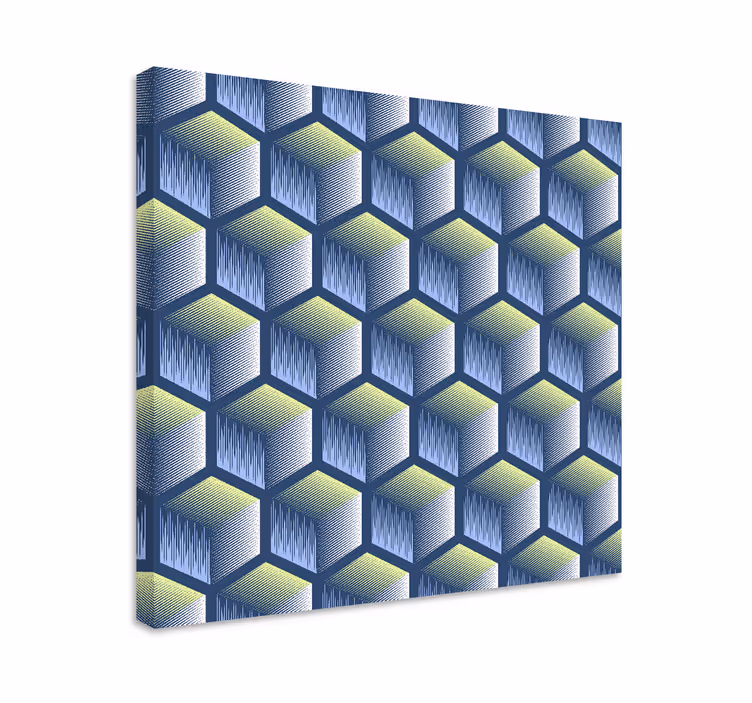 Geometrická obraza hexagonálního kostkového vzoru - TenStickers