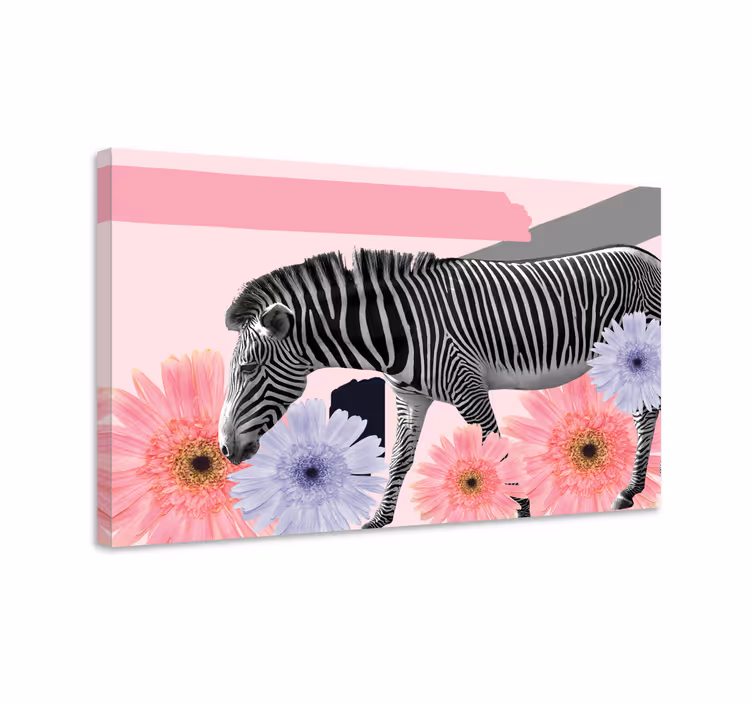 Obraza zvířat zebra mezi květy - TenStickers