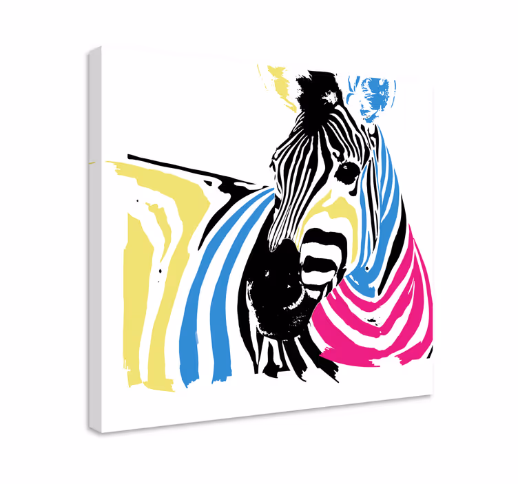 Barevné umělecké styl zebra moderní obraz - TenStickers