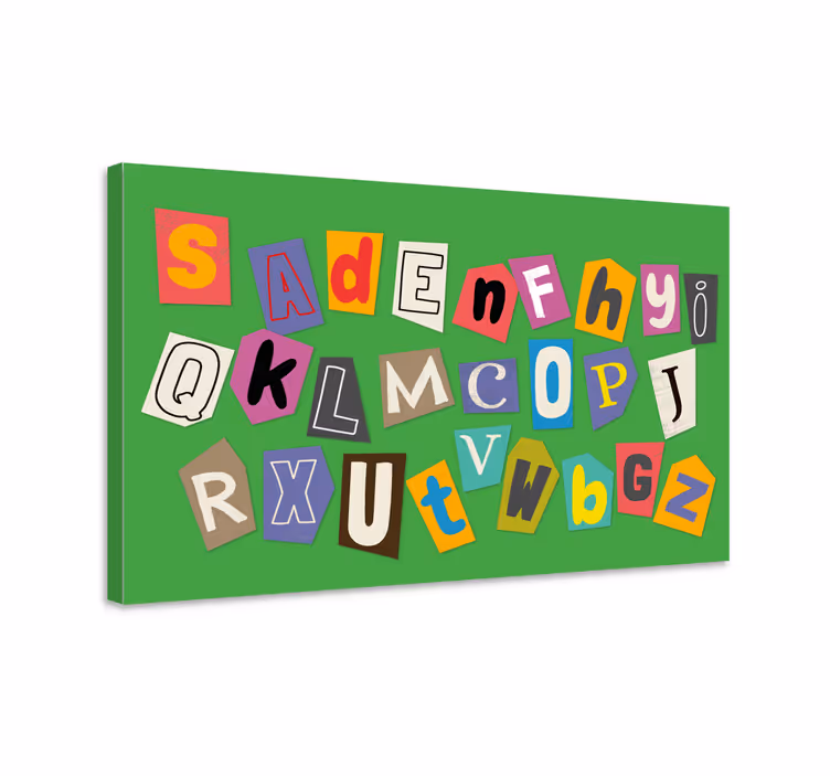 Obraza abc a písmena barevná písmenková koláž - TenStickers