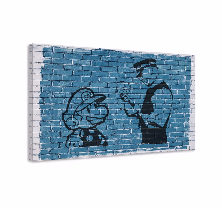 Plátno s potiskem videohry mario a policista - TenStickers