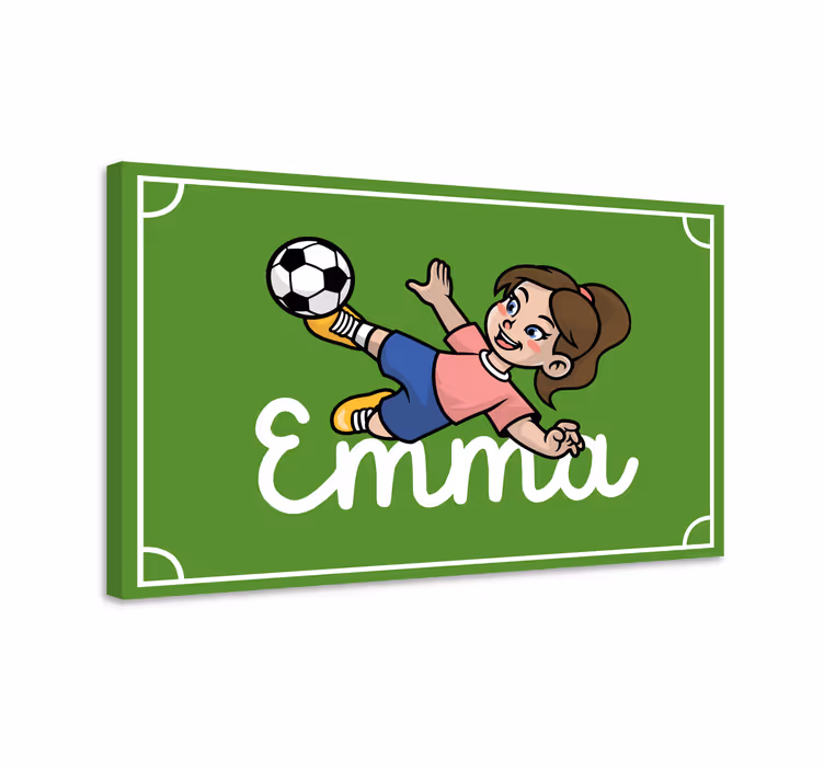 Dívka fotbalista personalizované obraz - TenStickers