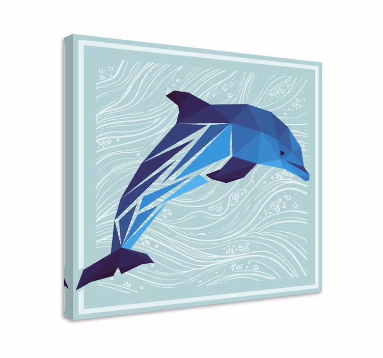 Moderní obraz stylizovaná skokající delfínka - TenStickers