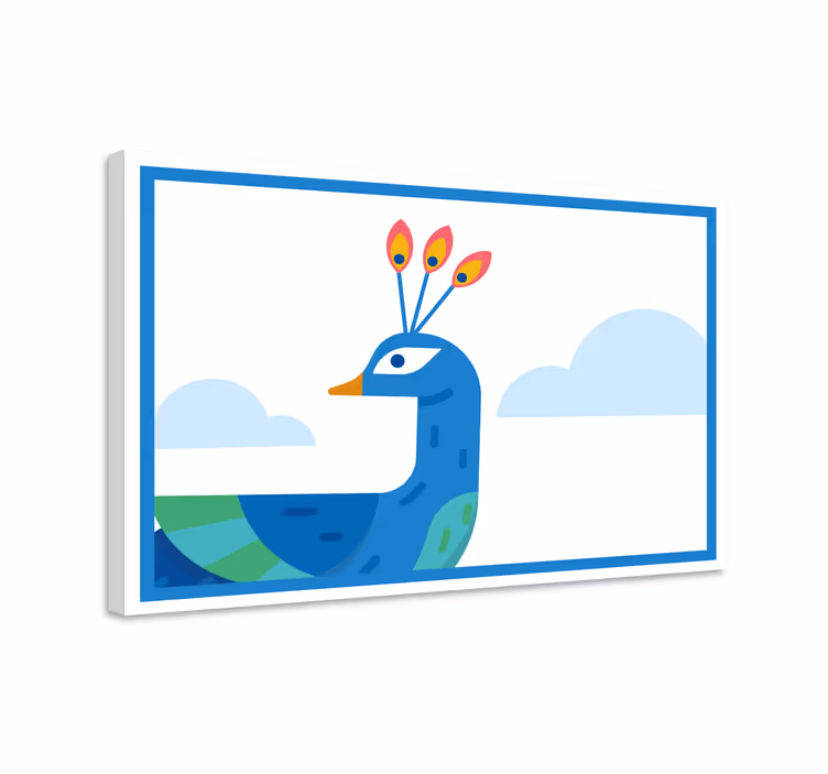 Stylizovaný modrý páv Obraza zvířat - TenStickers