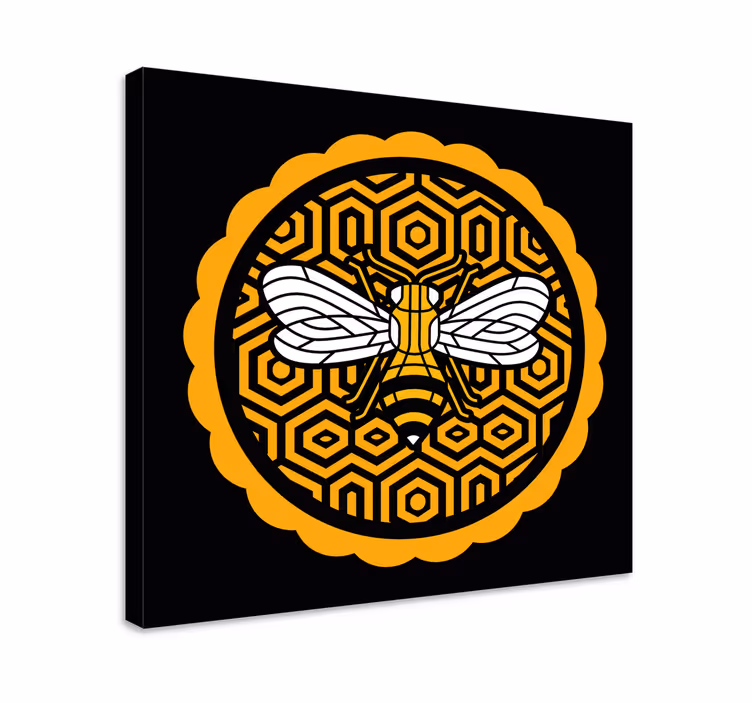 Obraza zvířat včela s hexagony - TenStickers