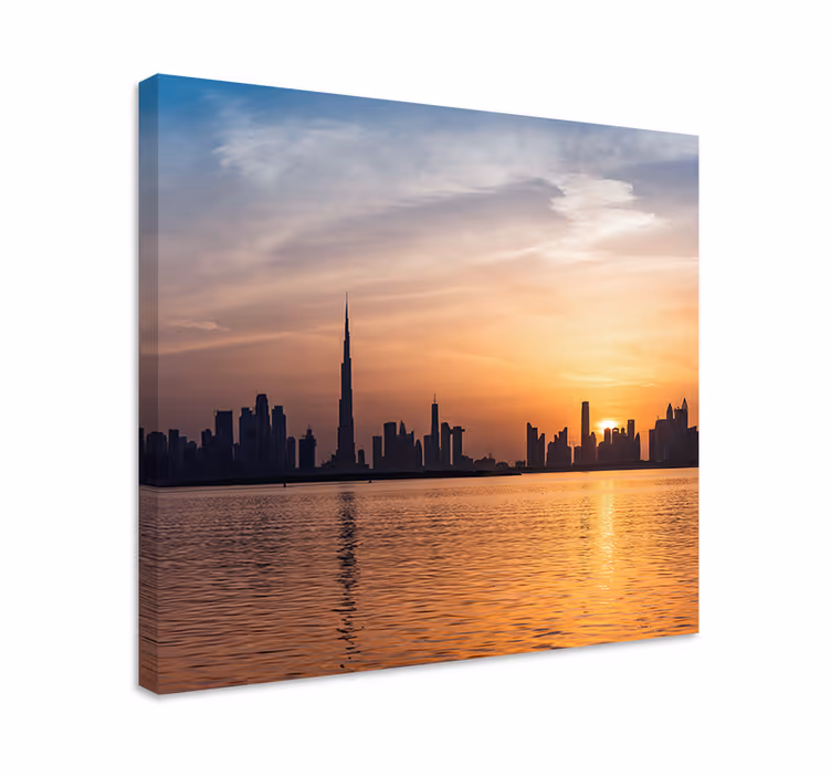 Obraza města a země západ slunce nad dubají - TenStickers