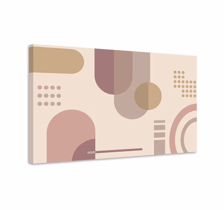 šedé a hnědé geometrické obraz - TenStickers