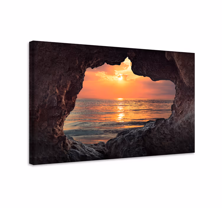 3d jeskyně sunrise ocean landscape canvas - TenStickers