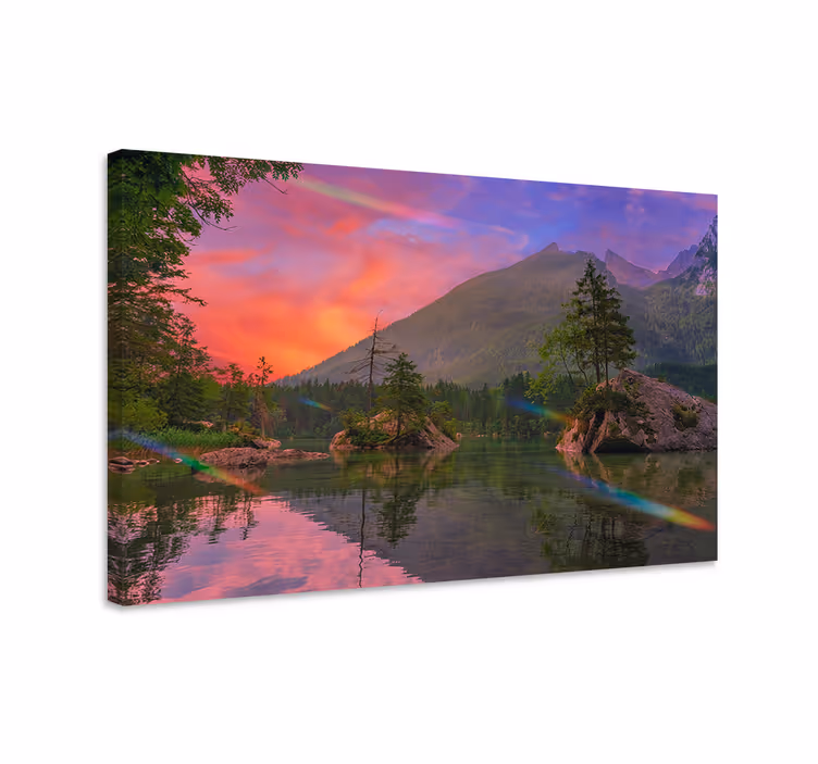 Jezero během svítání krajina obraz - TenStickers