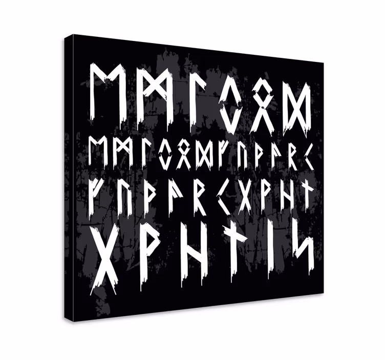 Vikingská abeceda vintage severské obrazy na plátně - TenStickers