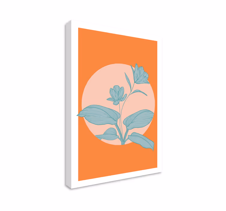 Oranžová stylizovaná ilustrace Obraza květin a rostlin - TenStickers