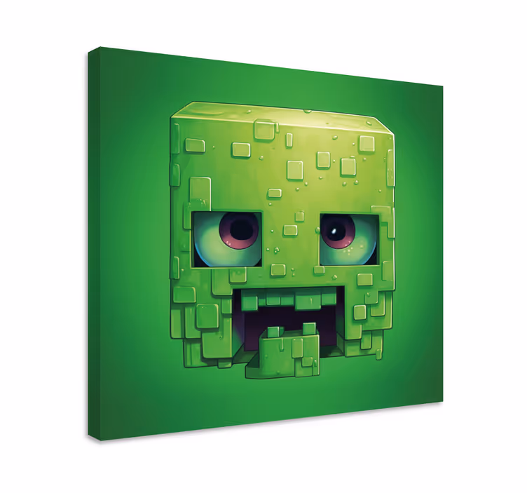 Creepy pixel art postava Plátno s potiskem videohry - TenStickers