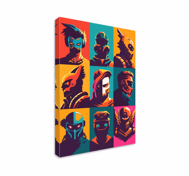 Pop Art Epic Postavy Plátno s potiskem videohry - TenStickers