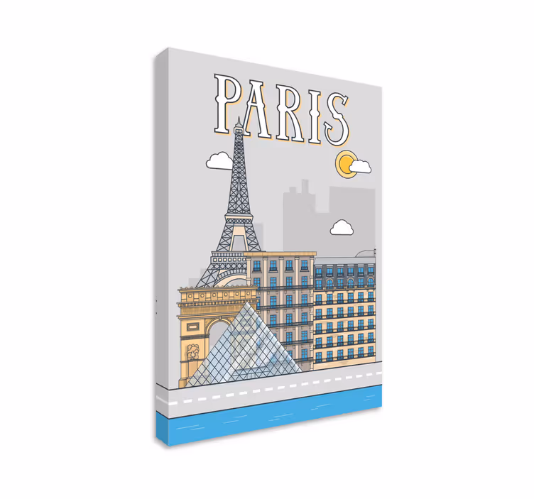 Paris je hlavní město Francie. Obraza města a země - TenStickers