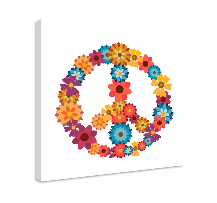 Symbol hippies Květiny obraza - TenStickers