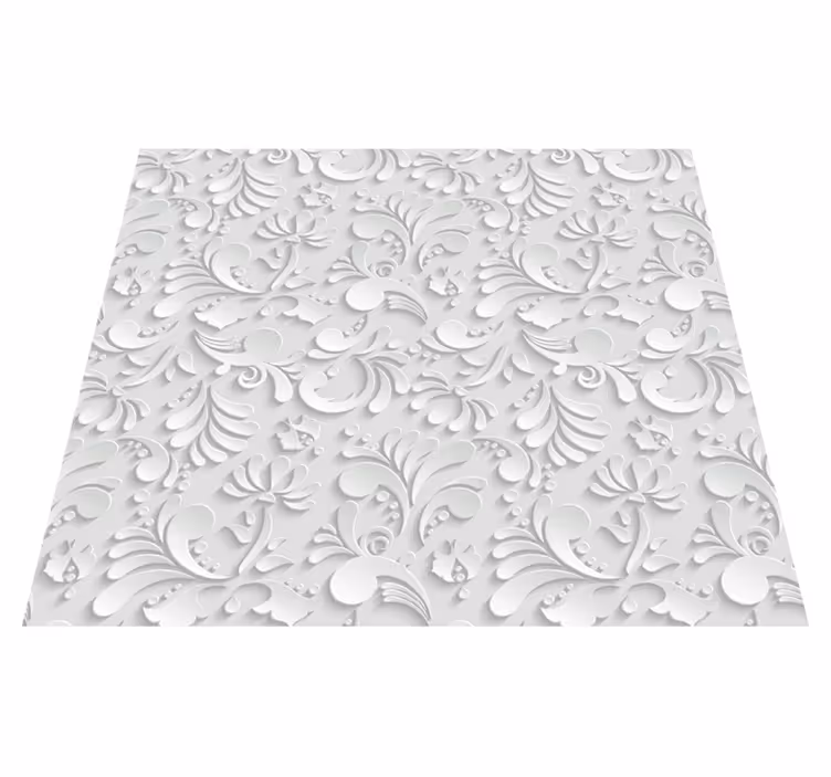 3d květinový vzor Bílý vinylový koberec - TenStickers
