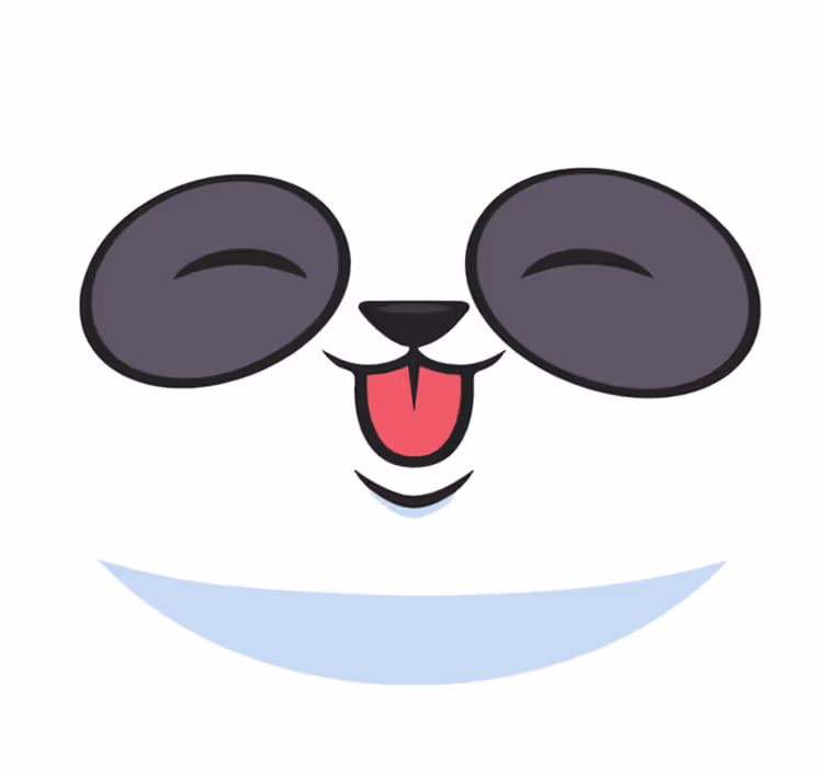Tvář pandy Bílý vinylový koberec - TenStickers