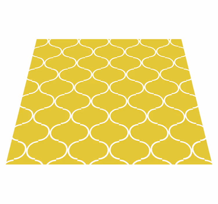 Geometrický vzor čáry Žlutý vinylový koberec - TenStickers