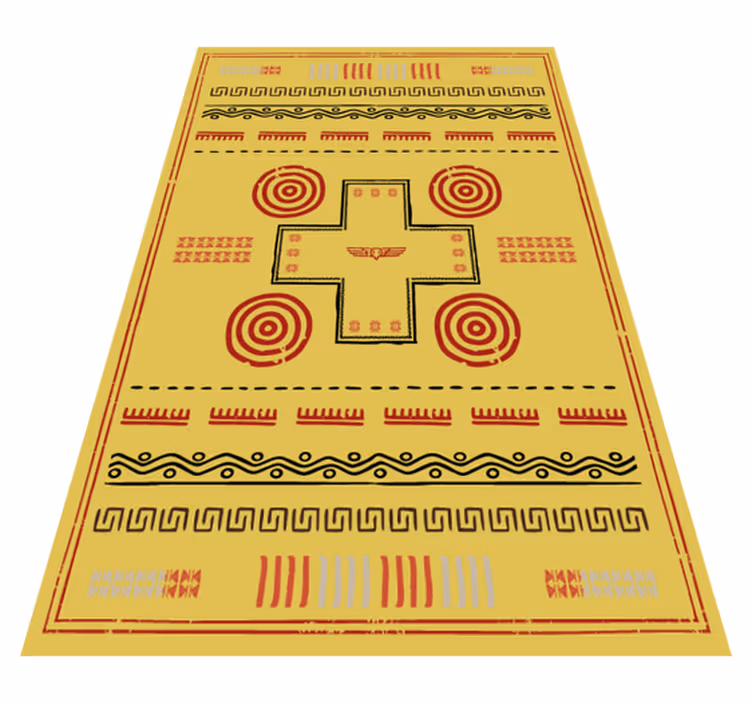 Etnický design Žlutý vinylový koberec - TenStickers