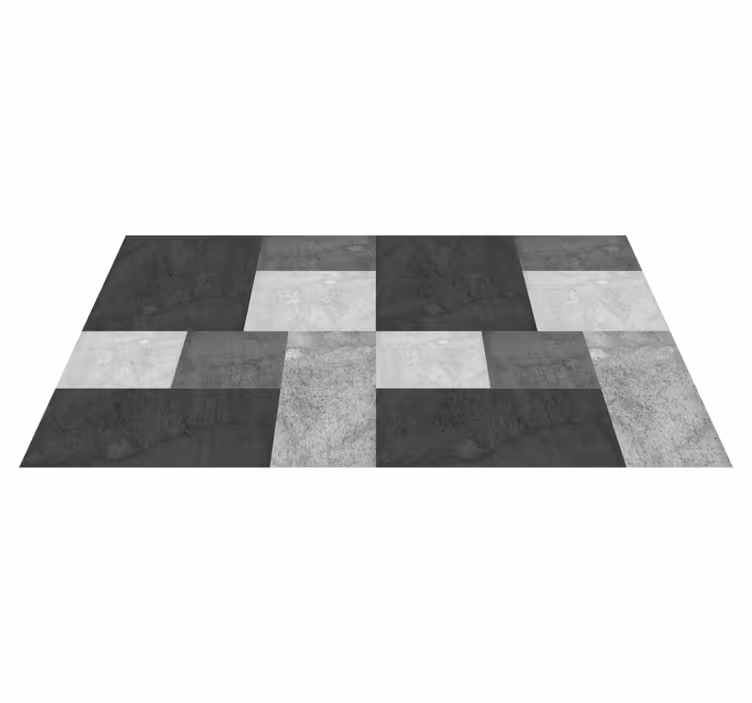 Moderní čtvercový design Černý vinylový koberec - TenStickers