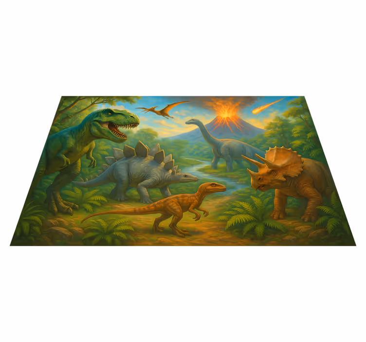 Vyhynutí dinosaurů Zvířecí vinylový koberec - TenStickers