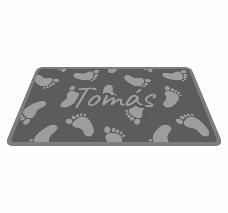 šedý design kroků Vinylový koberec se jmény - TenStickers