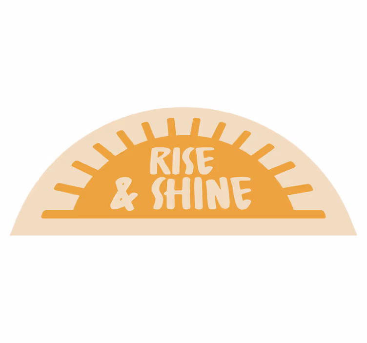 Text " rise and shine Koupelnový vinylový koberec - TenStickers