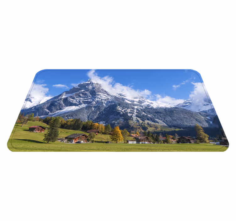 Výhled na alpy Koupelnový vinylový koberec - TenStickers