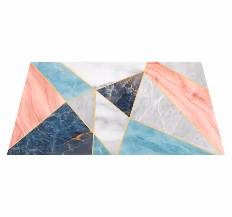 Barevný geometrický design Mramorový vinylový koberec - TenStickers